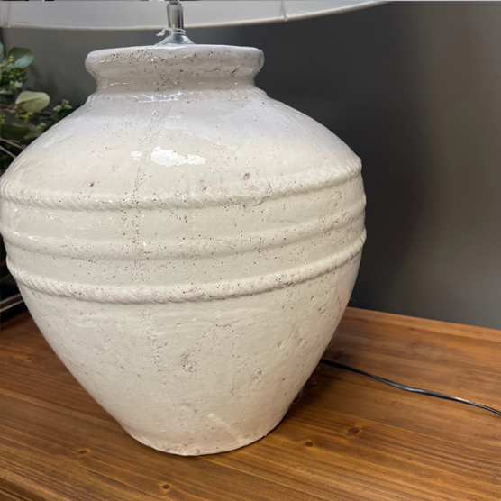 White Terracotta Lamp + Shade
