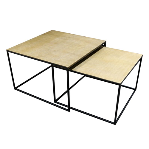 Toronto Coffee Table - Nest of 2 - Antique Brass