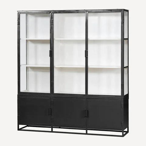Bank Iron Glass Display Cabinet - Slim