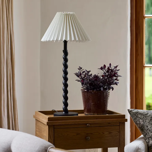 Twist Table Lamp + Pleated Shade