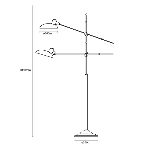 Brushed Pewter Style Floor Lamp with 2 Lights