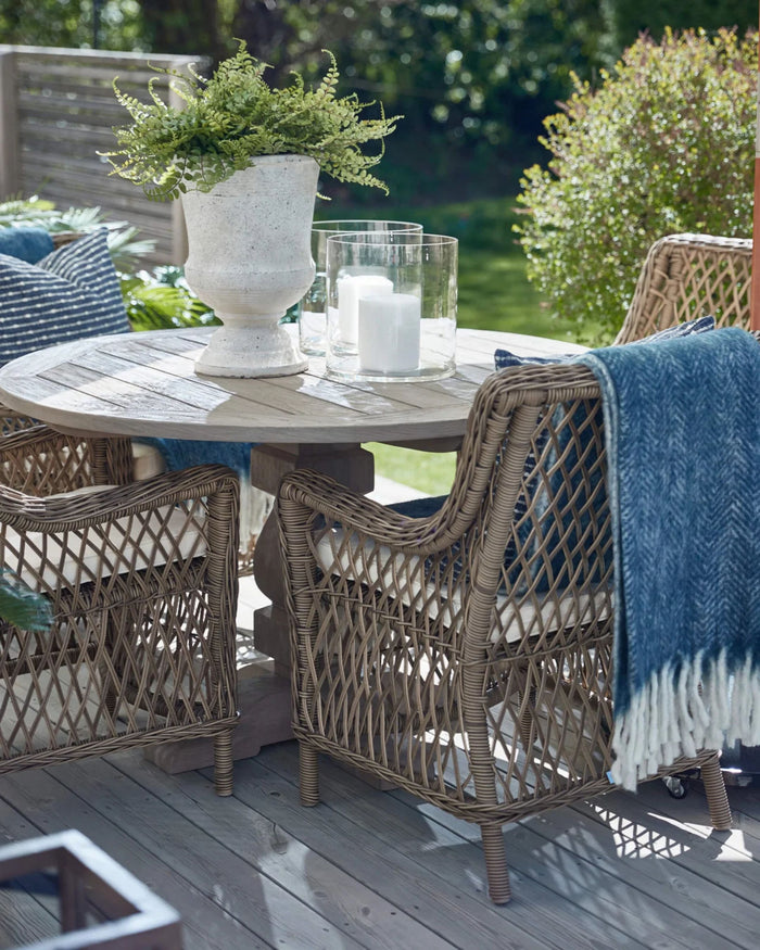 French Outdoor Teak Round Dining Table - 1200