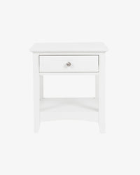 Casey White Bedside Table - 1 Drawer