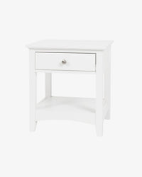 Casey White Bedside Table - 1 Drawer