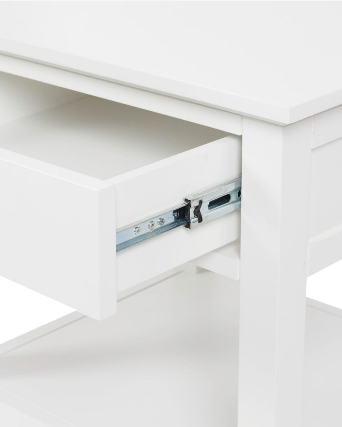 Casey White Bedside Table - 1 Drawer