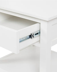 Casey White Bedside Table - 1 Drawer