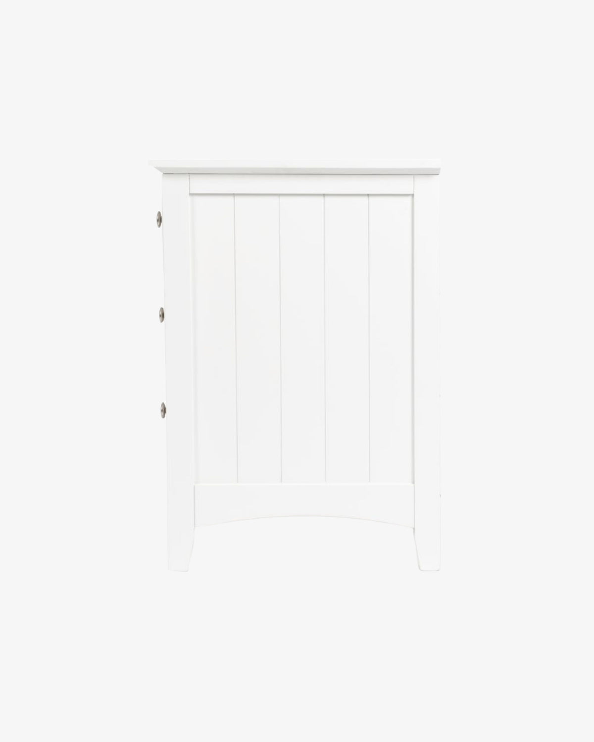 Casey White Bedside Table - 3 Drawer