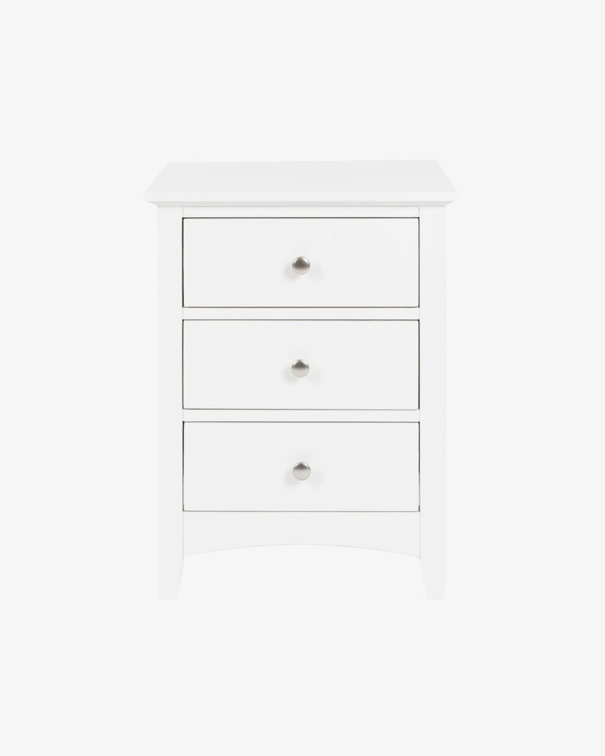 Casey White Bedside Table - 3 Drawer