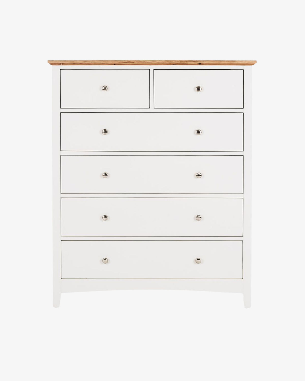 Hudson White Bedroom Drawers - 6 Drawer