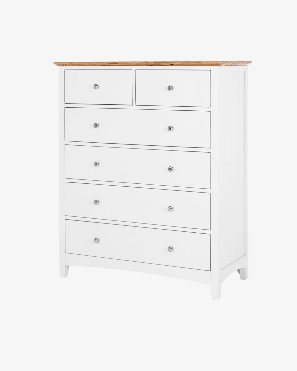 Hudson White Bedroom Drawers - 6 Drawer