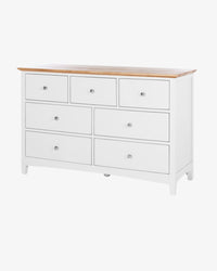 Hudson White Bedroom Drawers - 7 Drawer