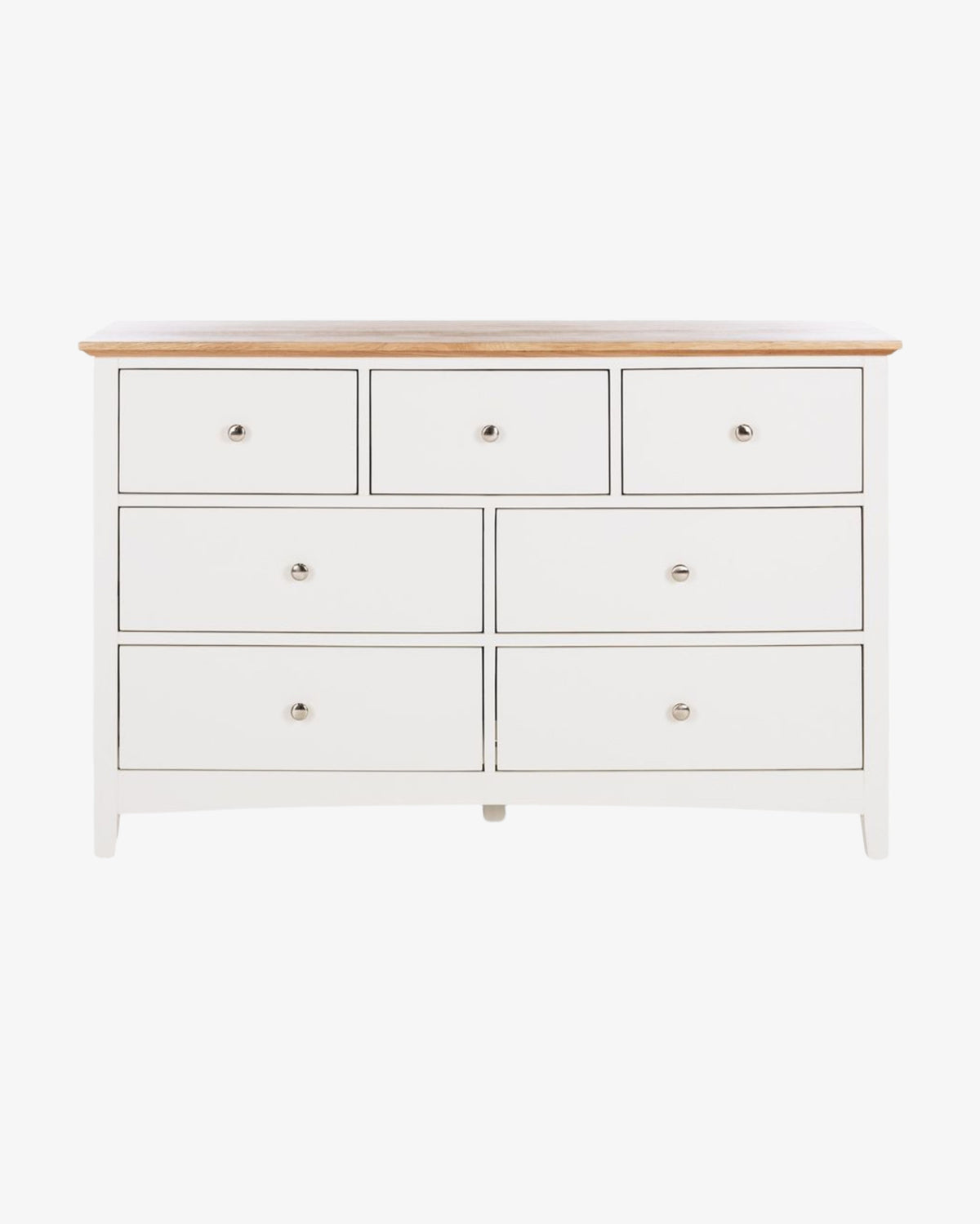 Hudson White Bedroom Drawers - 7 Drawer