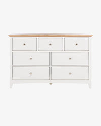 Hudson White Bedroom Drawers - 7 Drawer