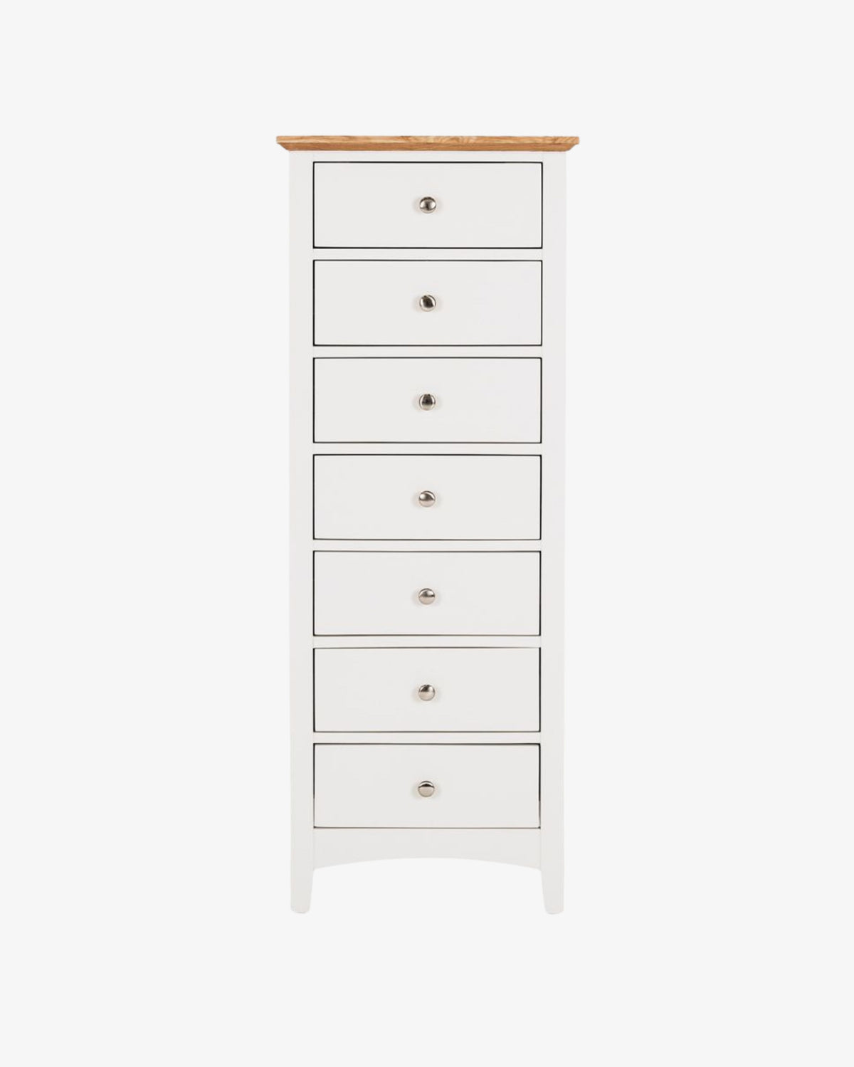 Hudson White Bedroom Drawers - Slim