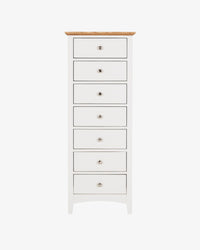 Hudson White Bedroom Drawers - Slim