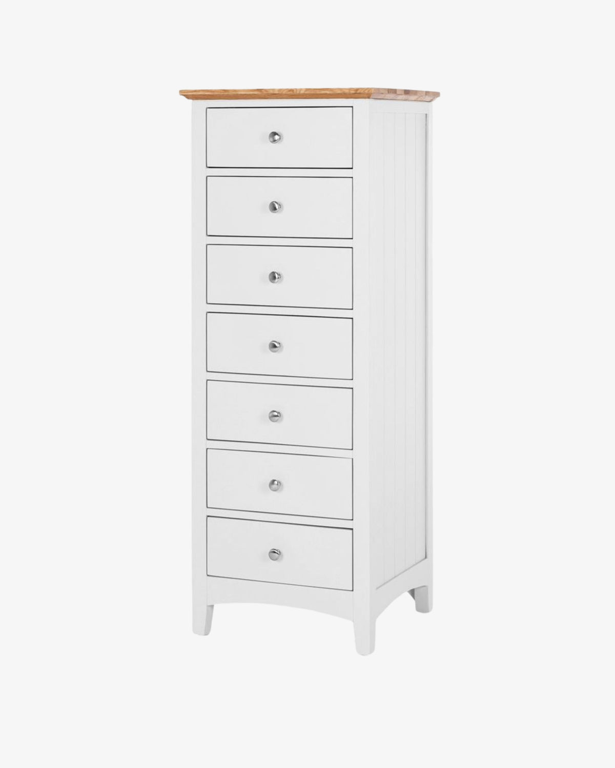 Hudson White Bedroom Drawers - Slim
