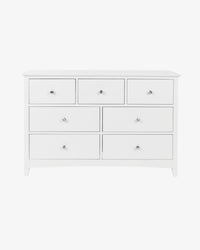 Casey White Bedroom Drawers - 7 Drawer