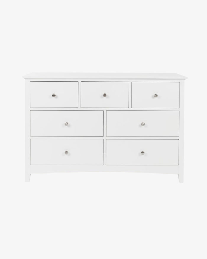 Casey White Bedroom Drawers - 7 Drawer