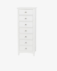 Casey White Bedroom Drawers - Slim
