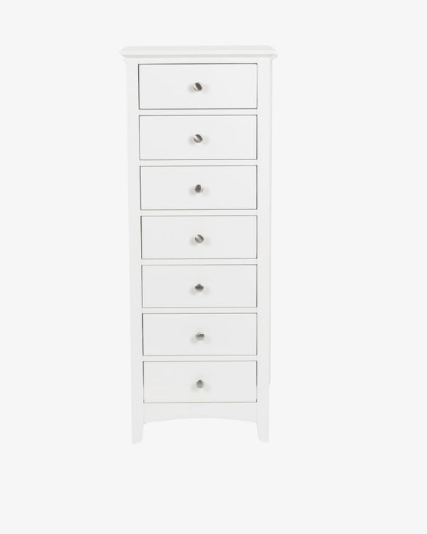 Casey White Bedroom Drawers - Slim