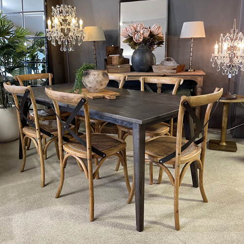 vicchy dark brown dining table