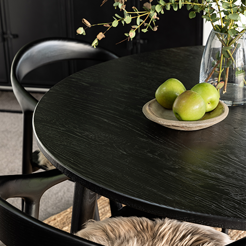 Vicchy Round Dining Table - 150cm - Black