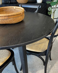 Vicchy Round Oak Dining Table - 120cm - Black