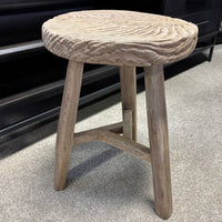Original Vintage Rustic Wooden Stool - Round - Stool B