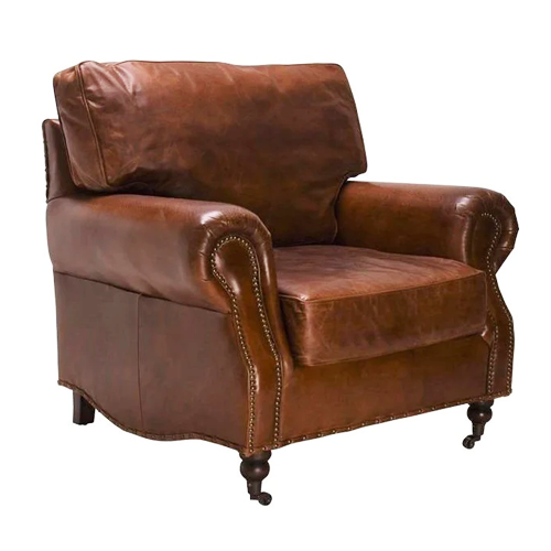 Winslow Leather Armchair - Aged Brown