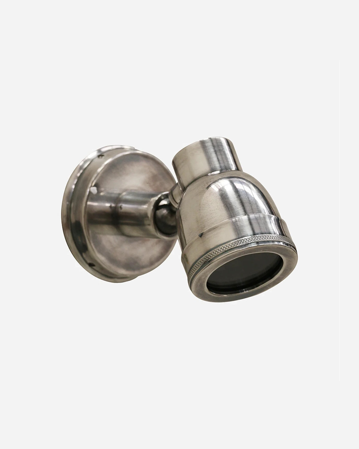 Outdoor IP54 Wall Mounted Brass Spotlight - Antique Silver Finish