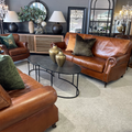 Winslow brown leather sofa deals