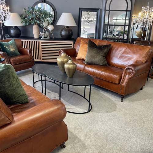 Winslow Leather 3 Seater Sofa - Aged Brown