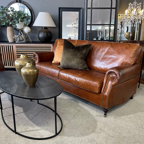 Maxwell Brown Leather Sofa