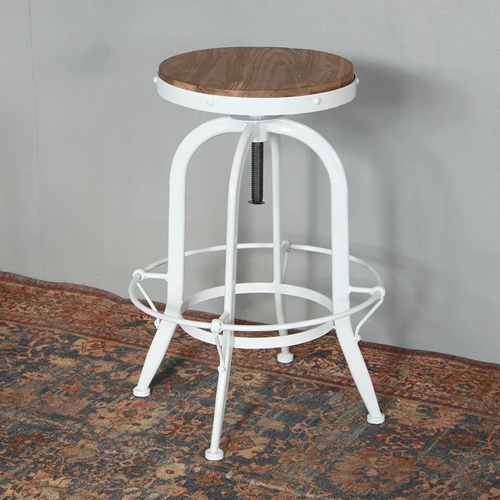 Williamson Adjustable Wind Up Stool - White