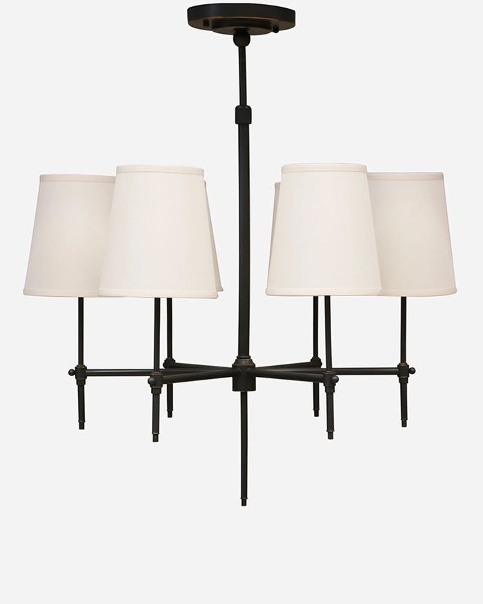 New York 6 Light Pendant  - Antique Black