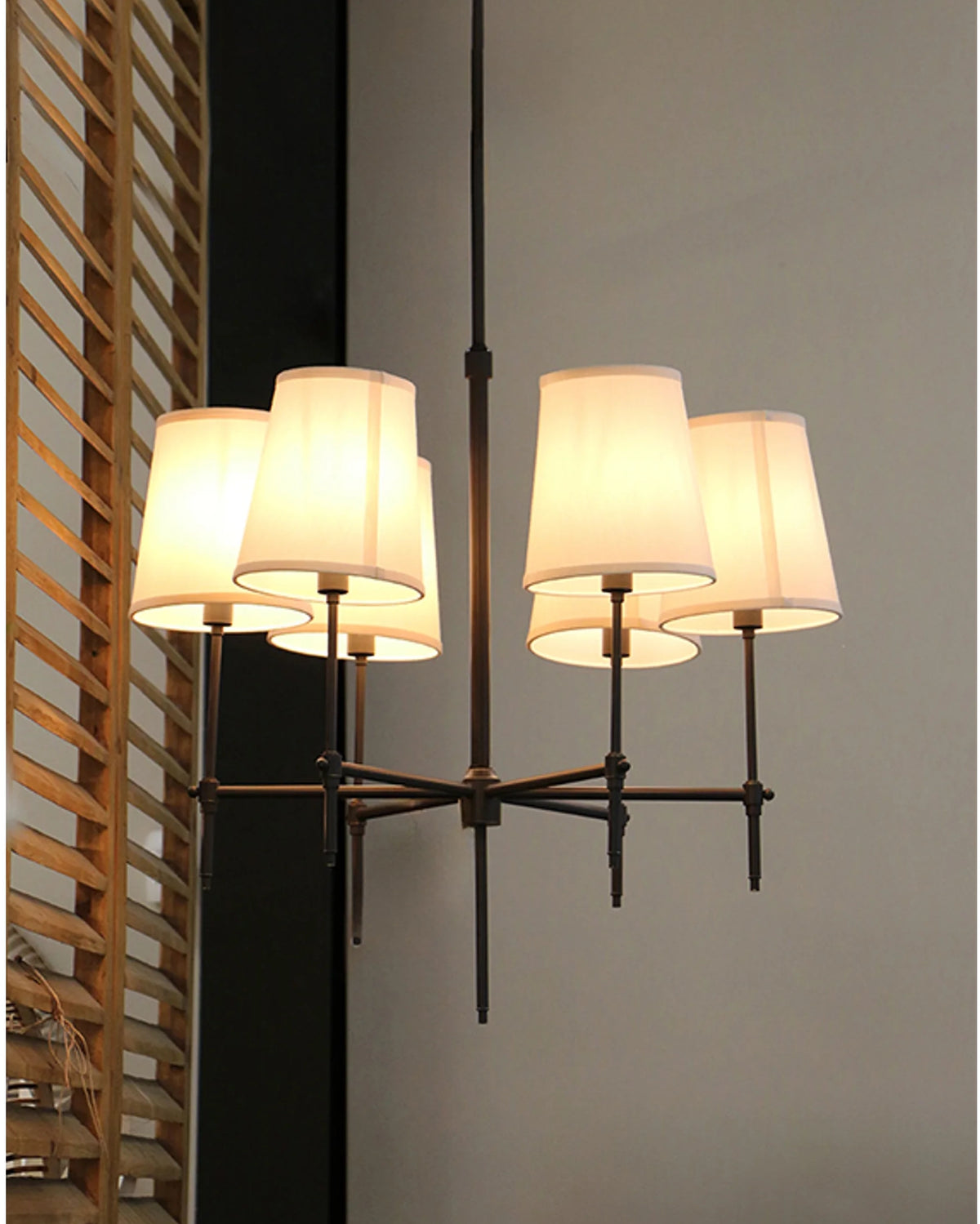 New York 6 Light Pendant  - Antique Black