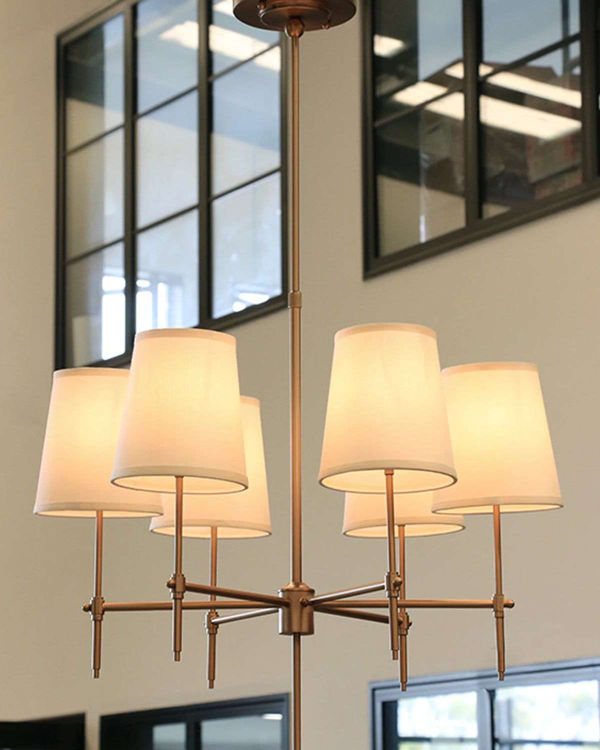 New York 6 light Chandelier - Antique Brass Finish