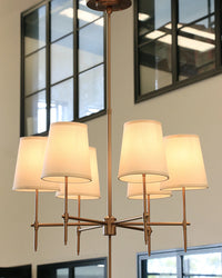 New York 6 light Chandelier - Antique Brass Finish