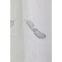 White Linen Feather Curtains - Set of 2