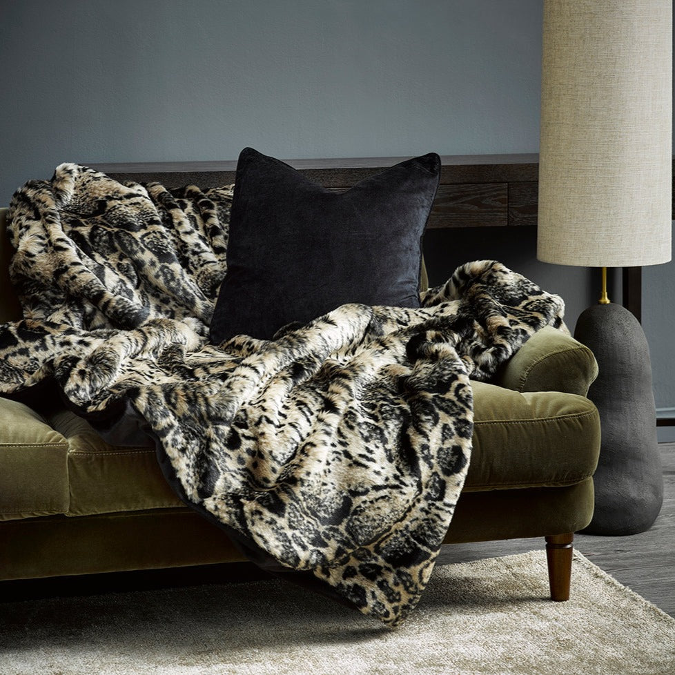 Leopard faux fur throw outlet