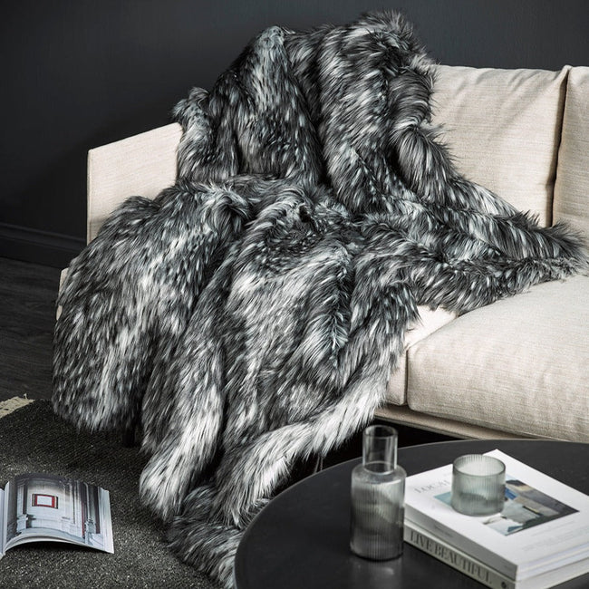 Heirloom NZ Made Faux Fur Throw - 150x220cm - Alaskan Wolf