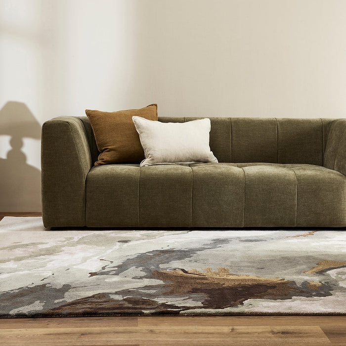 Arcadia Linen Lumbar Cushion + Feather Inner - Almond