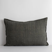 Arcadia Linen Lumbar Cushion + Feather Inner - Nori