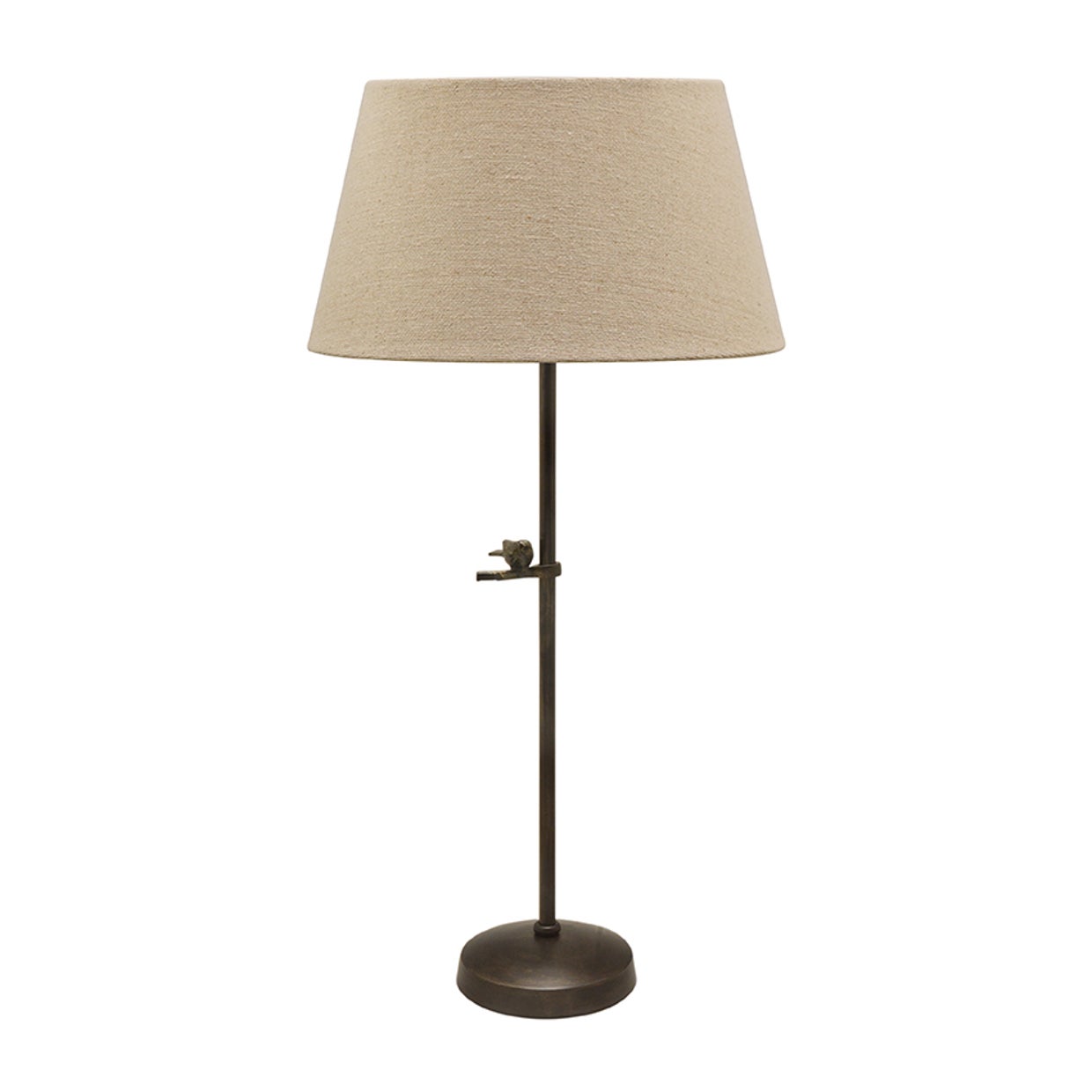 Bird Stem Lamp in Dark Bronze with Shade