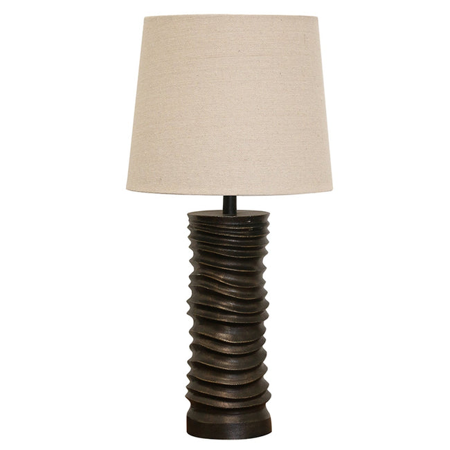 Mayfair Bronze Ribbed Lamp with Shade