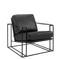 Artwood Bellagio Leather Armchair - Mountain Black with Black