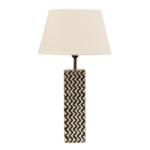 Bone and Brass Table Lamp with Shade