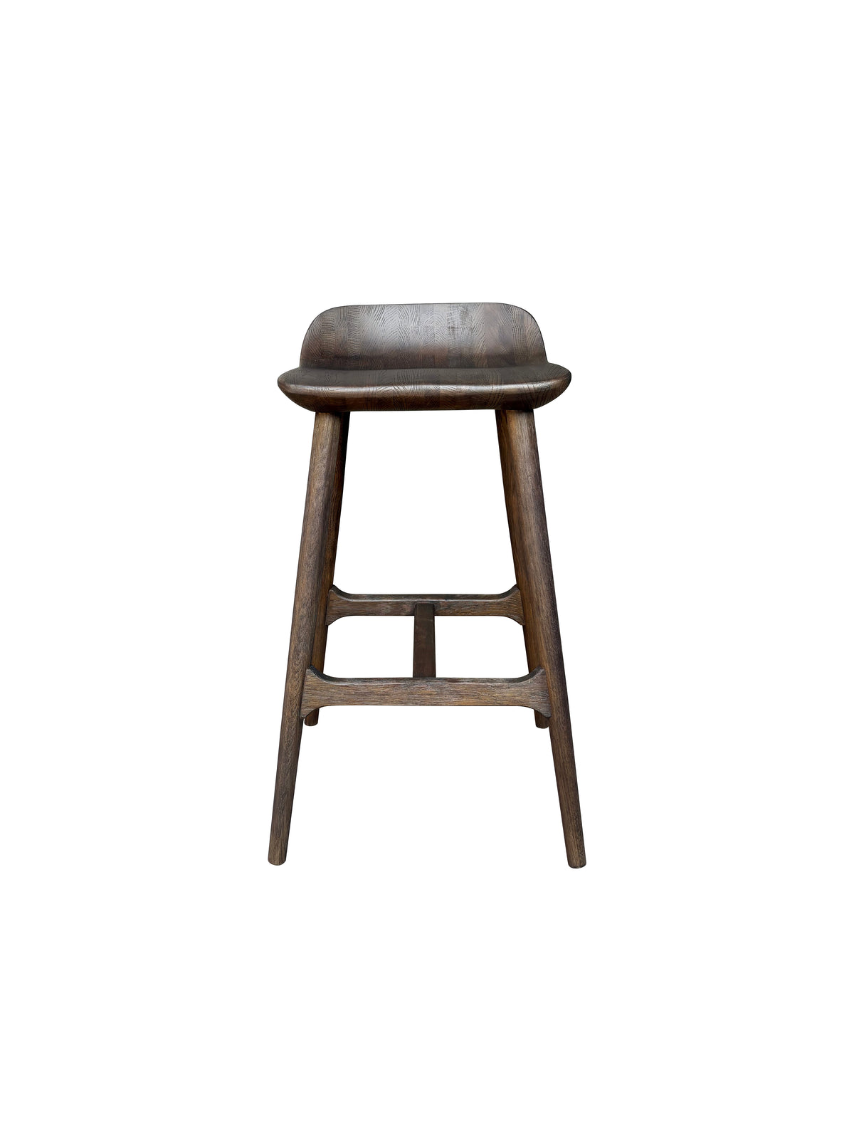 Cortez Barstool - Solid American White Oak - Dark Brown