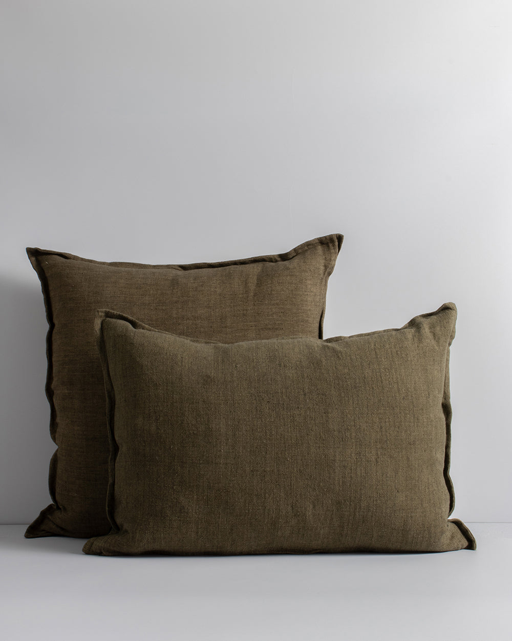 Arcadia Linen Lumbar Cushion + Feather Inner - Clove