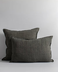Cassia Linen Cushion with Feather Inner - Nori